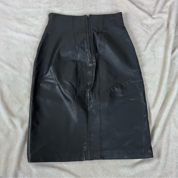 RETRO vintage Wilson’s black leather pencil skirt 80’s size XS - Picture 7 of 10